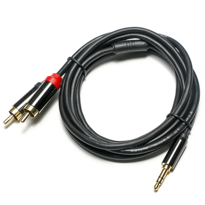 Beli RCA Digital Audio Cable Plated Metal Shell Black PVC cover 3.5mm Panjang 1.25M Konektor Emas Untuk audio Mobil online manufacture