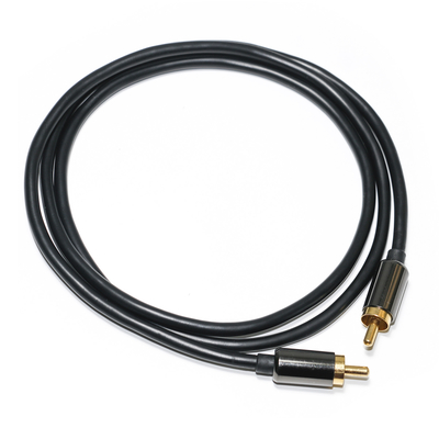 Beli RCA Kabel Audio Digital 3.5mm Output 1/1 Pelat Ganda Laki-laki Logam Hitam PVC Aluminium Alloy 1.2M Untuk Sound bar Audio Mobil online manufacture