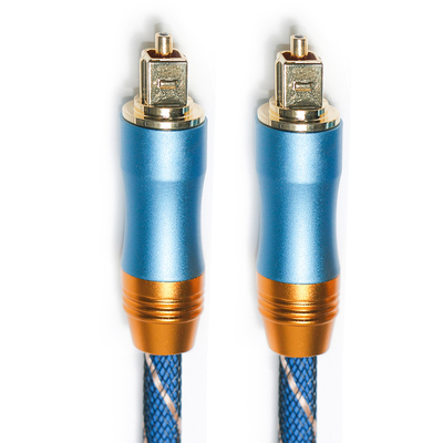 Beli Kabel Digital Toslink Premium OD6.0 Rajutan Tali Berlapis Frosted Shell Antarmuka Persegi Biru 1.5M HiFi Suara Untuk Subwoofer online manufacture