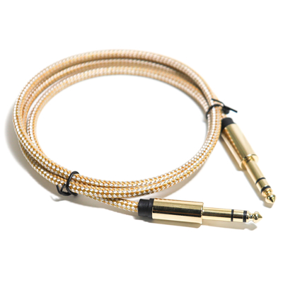 Beli Guita String Kabel Audio RCA 6.35MM Antarmuka Tali Rajutan Logam Halus 0.8M online manufacture