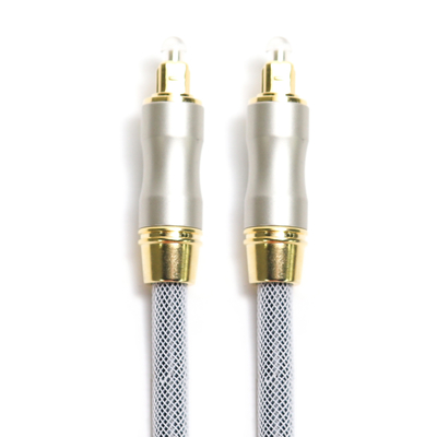 Beli Toslink Kabel Audio Optik Digital OD5.0 Rajutan Tali Abu-abu Steker Emas Frosted Shell Untuk Kotak Speaker CD/DVD online manufacture