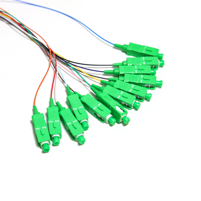 SC APC 12core Fanout Fiber Optic Pigtail SM Simplex 1.5M Serat Optik Pigtail/Planar Lightwave Circuit splitter