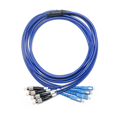 Kabel Patch Serat Optik FC SC Beberapa Mode Multi-Core 4-4 Untuk Kamera Pengawas Kabel Ruang Komputer Dalam Ruangan 3M 5M 8M