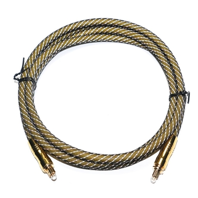 TOSLINK Kabel Audio Optik OD 7.0 Nilon Dikepang Net 4K Berlapis Emas Port Suara HiFi Untuk Penguat Subwoofer Audiophile