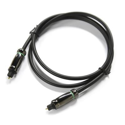 Kabel Audio Optik TOSLINK Tahan Korosi Kabel Hitam OD6.0mm Untuk DVD Blu-Rays