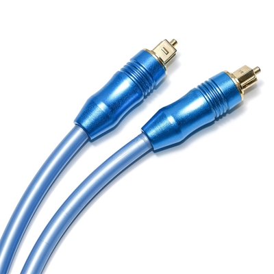 Toslink Kabel Audio Optik Digital OD5.0 Shell Aluminium Berlapis Biru Untuk Amplifier Soundbar 1.5M 3M 5M