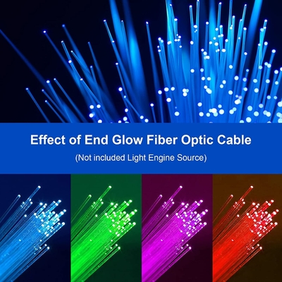FTTH Fiber Drop Cable OD0.25 16 Cores PMMA Plastic Optical Fiber Light Lighting Untuk Dekorasi Mobil / Rumah