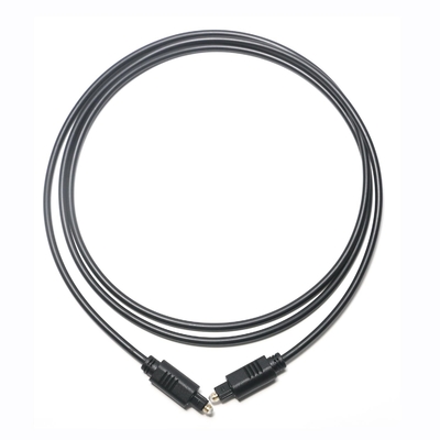 Hitam Toslink OD4.0 Kabel Serat Optik Injeksi PVC Square Ject Berlapis Emas Port 1M 1.5M 3M Untuk Soundbar Pemutar CD