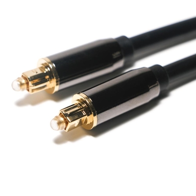 Kabel optik plastik Toslink profesional Kain nilon hitam Kabel audio digital serat optik berlapis emas