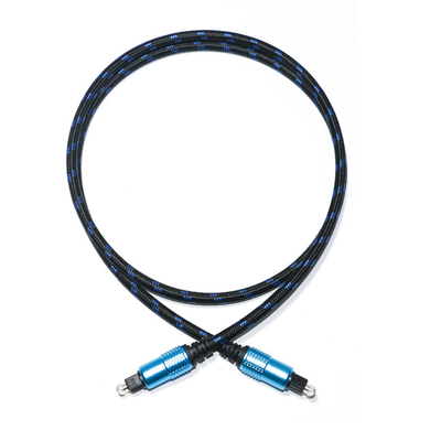 TOSLINK Optical Audio Digital Cable Plated Round Ject Knited Rope Hifi Sound Untuk Home Theater 1.8M 2M