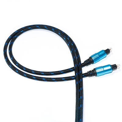 TOSLINK Optical Audio Digital Cable Plated Round Ject Knited Rope Hifi Sound Untuk Home Theater 1.8M 2M