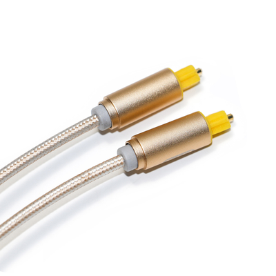 OD4.0 Jalinan Toslink Kabel Digital Konektor Shell Plastik Untuk Soundbar 1.8M 2.4M 3M