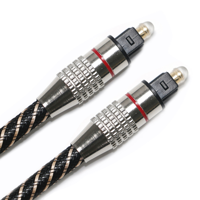 Merah & Toslink Kabel Audio Digital Nilon Dikepang Bertekstur Tali OD4.0 Konektor Berlapis Logam 1.2M 1.5M 2M 3M