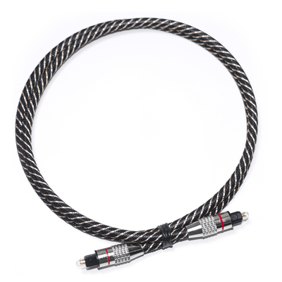 Merah & Toslink Kabel Audio Digital Nilon Dikepang Bertekstur Tali OD4.0 Konektor Berlapis Logam 1.2M 1.5M 2M 3M