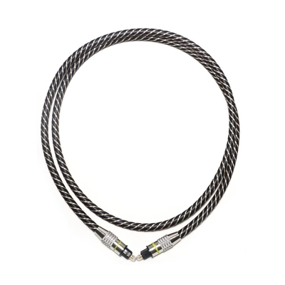 Kabel Audio Optik TOSLINK Kuning Nylon Braided OD4.0 Konektor Berlapis Logam
