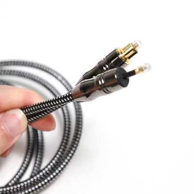 Digital Braided TOSLINK Kabel Audio Optik Berlapis 4K Metal Connecotr Untuk Soundbar Teater