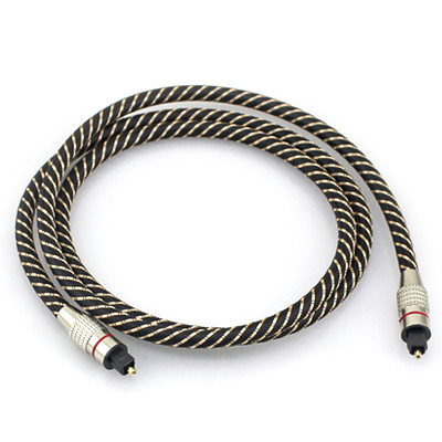 Toslink Optik Digital Kabel Nilon Dikepang Logam Shell Cincin Merah Konektor HI FI SPDIF 1M - 10M Untuk SoundBar