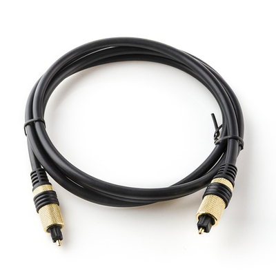 Toslink Audio Digital Kabel Serat Optik Berlapis PVC Emas Shell Soket Logam Kuning Untuk Home Theater CD TV