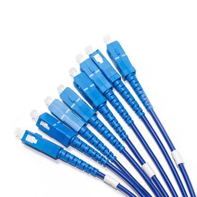 1310/1550nm Biru SC/SC 4-4 Empat-Mode Kabel Patch Optik Single-Core OM3 Untuk Kamera Pengawas 3M 5M 8M 15M