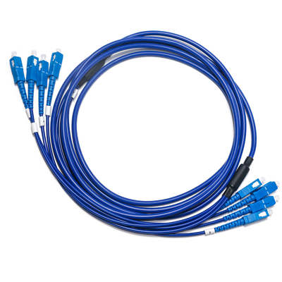 1310/1550nm Biru SC/SC 4-4 Empat-Mode Kabel Patch Optik Single-Core OM3 Untuk Kamera Pengawas 3M 5M 8M 15M