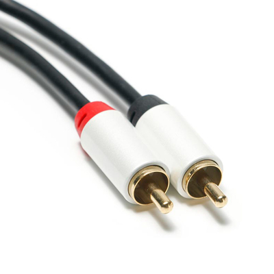 Kabel Audio Digital 3.5mm 2/1 Putih Berlapis Logam Shell Emas Konektor 1M 2M 3M RCA Untuk Soundbar audio mobil
