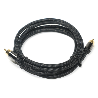 RCA Kabel Audio Digital 3.5 MM Knit nylon Rope Disepuh Aluminium Alloy Shell Konektor Emas Kualitas Premium Untuk Soundbar