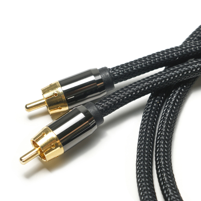RCA Kabel Audio Digital 3.5 MM Knit nylon Rope Disepuh Aluminium Alloy Shell Konektor Emas Kualitas Premium Untuk Soundbar