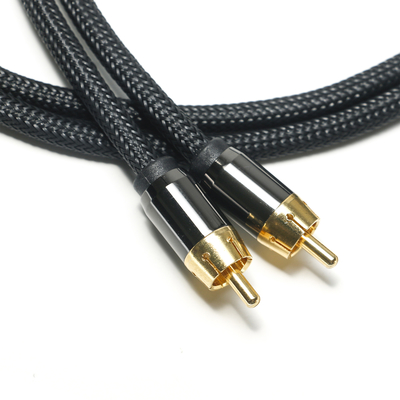 RCA Kabel Audio Digital 3.5 MM Knit nylon Rope Disepuh Aluminium Alloy Shell Konektor Emas Kualitas Premium Untuk Soundbar