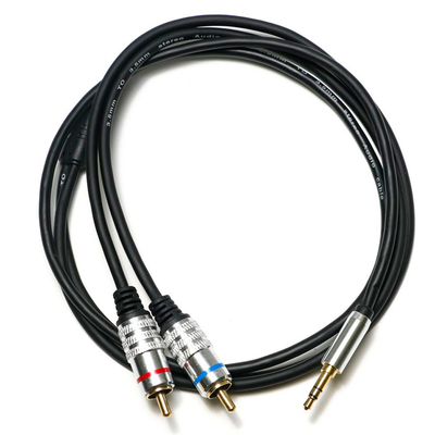 Factory oulet RCA 3.5MM Audio Cable Red Blue Rim PCV Cover Plated Alloy Untuk CD TV Soundbar