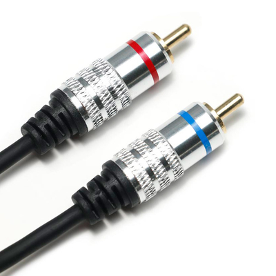 Factory oulet RCA 3.5MM Audio Cable Red Blue Rim PCV Cover Plated Alloy Untuk CD TV Soundbar