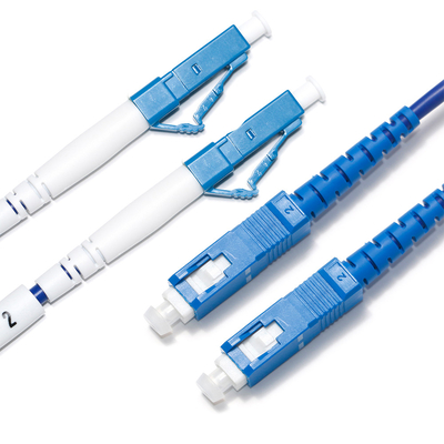 SC LC Fiber Optic Patch Cord Multimode Dual-Core OM3 4/4 10G untuk Survailiance WLAN LAN