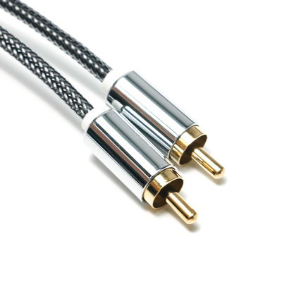 RCA Splendid Black Nylon Knited Aluminium Alloy Shell OD6.0 Untuk soundbar HiFi audio Mobil mewah 1.5M