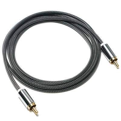 RCA Splendid Black Nylon Knited Aluminium Alloy Shell OD6.0 Untuk soundbar HiFi audio Mobil mewah 1.5M