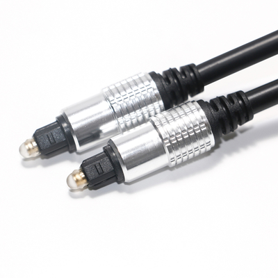 Kabel Audio Toslink PVC Hitam OD5.0 Aluminium Shell Berlapis Emas Port HiFi Sound Factory Outlet Untuk Amplifier Soundbar