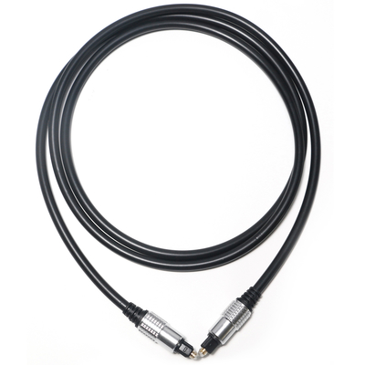 Kabel Audio Toslink PVC Hitam OD5.0 Aluminium Shell Berlapis Emas Port HiFi Sound Factory Outlet Untuk Amplifier Soundbar