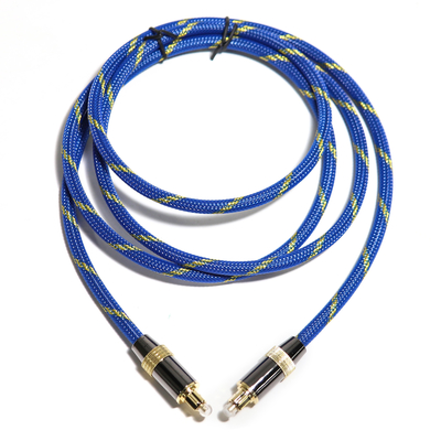 Toslink Didital Kabel Optik Berlapis Emas 4K Port anyaman Tali Biru Coaxial HiFi sound Untuk Audiophile HiFi 1.2M 2M