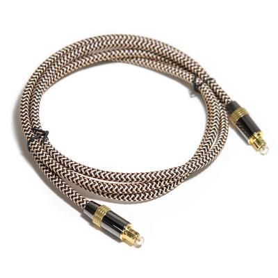 Toslink Didital Optical Cable OD5.0 Golden 4K Port Woven Rope HiFi Sound Untuk Home Theater Soundbar