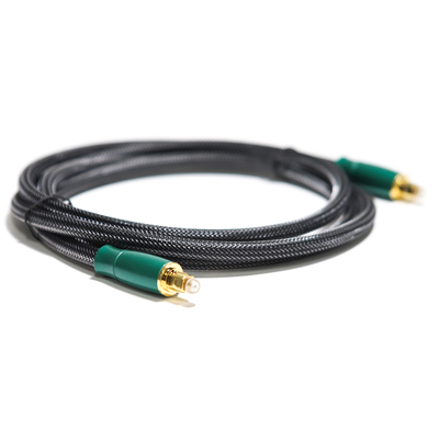 Factory Outlet Kabel Audio Optik Digital Zaitun Hijau Logam Shell Dengan Anyaman Net 0.8M 1.2M