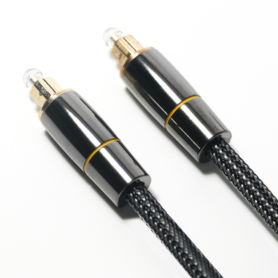 Toslink Toslink Kabel Serat Optik Jaring Tenun Nilon Berlapis Tembaga Konektor Pelek Emas 1.2M untuk speaker subwoofer