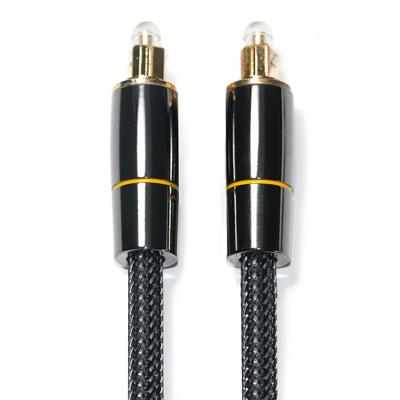 Toslink Toslink Kabel Serat Optik Jaring Tenun Nilon Berlapis Tembaga Konektor Pelek Emas 1.2M untuk speaker subwoofer