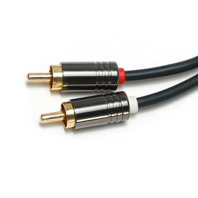 RCA Kabel Audio Digital 3.5MM PVC Berlapis Hitam Paduan Aluminium ShellQuality Untuk Soundbar 0.5M Konektor Untuk Mini Soundbar