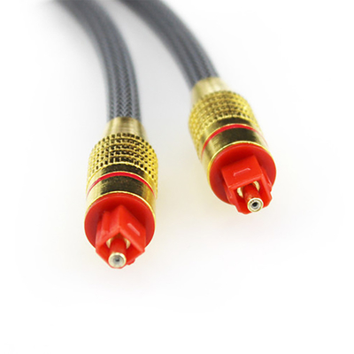 Toslink Digital Optical Fiber Cable Woven Net Plated Gold Shell Red Port 1.2M 2M 3M untuk soundbar