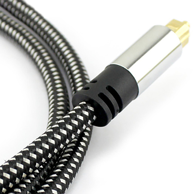 Digital Optical Audio Toslink Braid Cable OD5.0 Berlapis Perak Aluminium Shell Untuk Amplifier Soundbar 1.5M 3M 5M