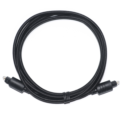 TOSLINK Kabel Audio Digital Hitam Rajutan Tali Berlapis Emas Round Port untuk Pemutar DVD 1M 2M 3M