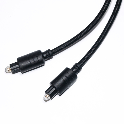 TOSLINK Kabel Audio Digital Hitam Rajutan Tali Berlapis Emas Round Port untuk Pemutar DVD 1M 2M 3M