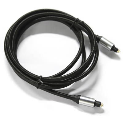 Toslink Digital Kabel Serat Optik OD4.0 Kabel Dikepang Plastik Berlapis Logam Shell Bulat Konektor Untuk Soundbar Pemutar CD