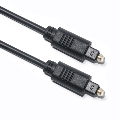 Hitam Toslink OD4.0 Kabel Serat Optik Injeksi PVC Square Ject Berlapis Emas Port 1M 1.5M 3M Untuk Soundbar Pemutar CD