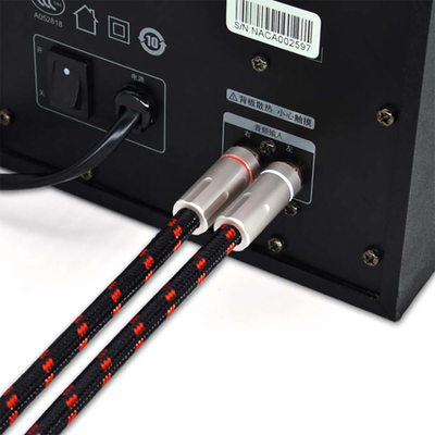 Kabel Audio Digital ROHS RCA SPDIF 3.5mm Berlapis Emas Dengan Tali Rajutan Tekstur 5.1