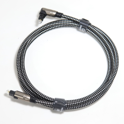 Kabel Audio Toslink Optik 90 Derajat OD5.0 Tali Rajutan Untuk Soundbar 5M