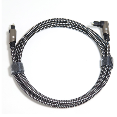 Kabel Audio Toslink Optik 90 Derajat OD5.0 Tali Rajutan Untuk Soundbar 5M